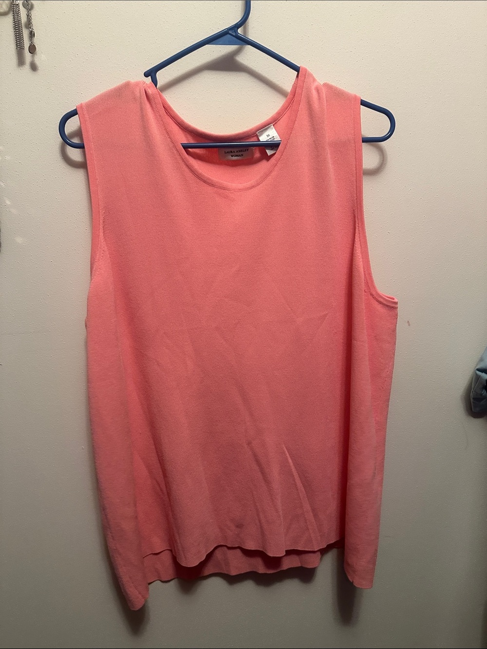 Laura Ashley Coral Pink Sleeveless Tank Top